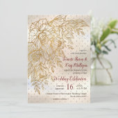 金ゴールドエレガントバラ線スケッチ 招待状 (スタンド正面)
