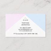 金ゴールドエレガントバラ、ライトブルー&ホワイト 名刺 (裏面)