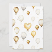 金ゴールドエレガントバルーン80th誕生日パーティー 招待状 (裏面)