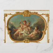 金ゴールドエレガントバロックロココブライダルシャワー 箔招待状 (裏面)