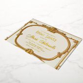 金ゴールドエレガントバロックロココブライダルシャワー 箔招待状 (回転した状態)