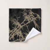 金ゴールドエレガントバンブーオンブラック バスタオルセット (ウォッシュタオル)