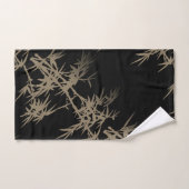 金ゴールドエレガントバンブーオンブラック バスタオルセット (ハンドタオル)