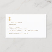 金ゴールドエレガントパイナップルピンクの名刺 名刺 (裏面)