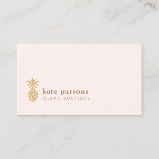金ゴールドエレガントパイナップルピンクの名刺 名刺 (正面)