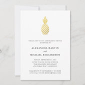 金ゴールドエレガントパイナップルリハーサルディナー 招待状 (正面)