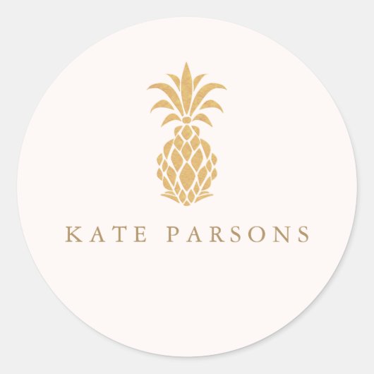 金ゴールドエレガントパイナップル ラウンドシール (正面)