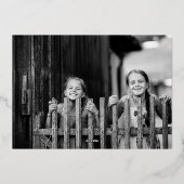 金ゴールドエレガントパインリーフフレームメリークリスマスフォト 箔シーズンカード (裏面)