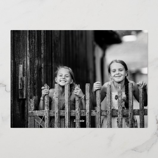 金ゴールドエレガントパインリーフフレームメリークリスマスフォト 箔シーズンカード (裏面)