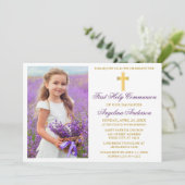 金ゴールドエレガントパープルの最初の共産写真 招待状 (スタンド正面)