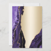 金ゴールドエレガントパープルアガテ60誕生日 招待状 (裏面)