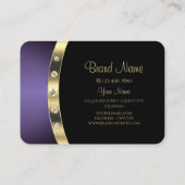 金ゴールドエレガントパープルブラックとイニシャルダイヤモンド 名刺 (裏面)