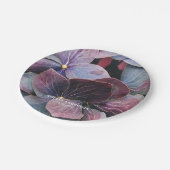 金ゴールドエレガントパープルブルーアジサイ誕生日パーティー ペーパープレート (アングル)