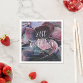 金ゴールドエレガントパープルブルーアジサイ21歳の誕生日 スタンダードカクテルナプキン (インサイチュ)