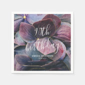 金ゴールドエレガントパープルブルーアジサイ90誕生日 スタンダードカクテルナプキン (正面)