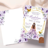 金ゴールドエレガントパープルメキシコプリンセスキンセアニェラ 招待状