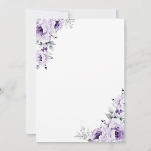 金ゴールドエレガントパープルメキシコプリンセスキンセアニェラ 招待状 (裏面)