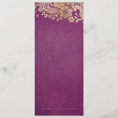 金ゴールドエレガントパープル結婚ヴィンテージレース メニュー (裏面)