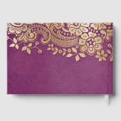 金ゴールドエレガントパープ結婚ラースのゲストブック ゲストブック (裏面)