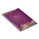 金ゴールドエレガントパープ結婚ラースのゲストブック ノートブック (右側)