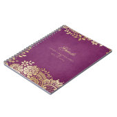 金ゴールドエレガントパープ結婚ラースのゲストブック ノートブック (左側)