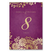 金ゴールドエレガントパ結婚ラースのテーブルカード テーブルナンバー (裏面)