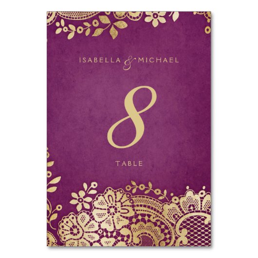 金ゴールドエレガントパ結婚ラースのテーブルカード テーブルナンバー (正面)