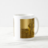 金ゴールドエレガントヒョウハイヒールシューズ動物 コーヒーマグカップ (正面右)