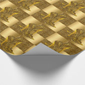 金ゴールドエレガントヒョウ高ヒールシューズアニマルプリント ラッピングペーパー (角)