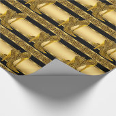 金ゴールドエレガントヒョウ高ヒールシューズ動物2 ラッピングペーパー (角)