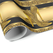 金ゴールドエレガントヒョウ高ヒールシューズ動物2 ラッピングペーパー (ロールコーナー)