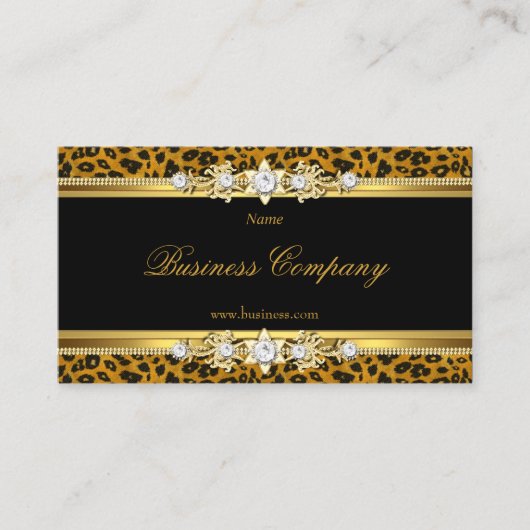 金ゴールドエレガントヒョウ黒ザオリジナル3 名刺 (正面)