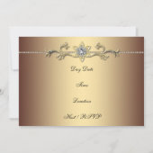 金ゴールドエレガントヒョウ40歳の誕生日パーティー 招待状 (裏面)