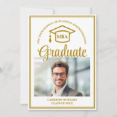 金ゴールドエレガントビジネススクール卒業MBA写真 案内状 (正面)