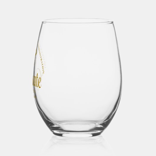 金ゴールドエレガントビジネススクール卒業MBA ステムなしワイングラス (左)