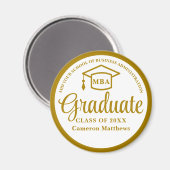 金ゴールドエレガントビジネススクール卒業MBA マグネット (正面/裏面)