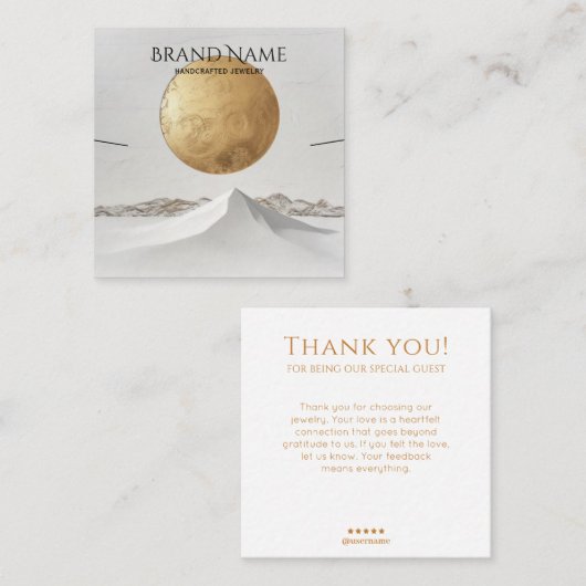 金ゴールドエレガントビーナスネックレスディスプレイ スクエア名刺 (正面/裏面)