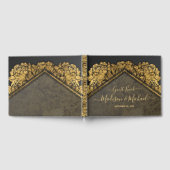 金ゴールドエレガントピオニ結婚フローラのゲストブック ゲストブック (全面)