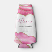 金ゴールドエレガントピンクアゲ結婚ートストーンズゲストウィープル ボトルクーラー (正面)