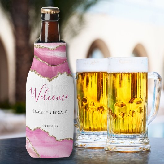 金ゴールドエレガントピンクアゲ結婚ートストーンズゲストウィープル ボトルクーラー