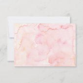 金ゴールドエレガントピンクアフロエンジェルベビーシャワー 出欠カード (裏面)