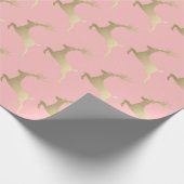 金ゴールドエレガントピンククリスマストナカイ模様 ラッピングペーパー (角)