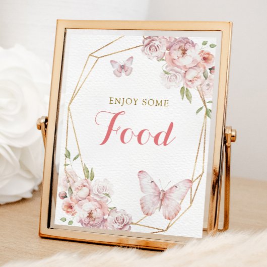 金ゴールドエレガントピンクフローラガールキンセアニェラフード ポスター