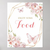 金ゴールドエレガントピンクフローラガールキンセアニェラフード ポスター (正面)