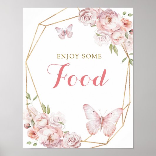 金ゴールドエレガントピンクフローラガールキンセアニェラフード ポスター (正面)