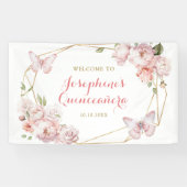 金ゴールドエレガントピンクフローラガールキンセアニララージ 横断幕 (横)