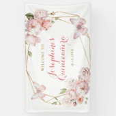 金ゴールドエレガントピンクフローラガールキンセアニララージ 横断幕 (縦)