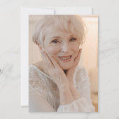 金ゴールドエレガントピンクフローラフォトお祝いの生活 招待状 (裏面)