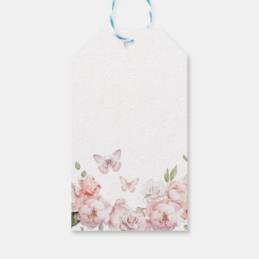 金ゴールドエレガントピンクフローラMIS XVアニョスありがとう ギフトタグ (裏面)