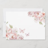 金ゴールドエレガントピンクフローラMis XVアニョス日付の保存 招待状 (裏面)